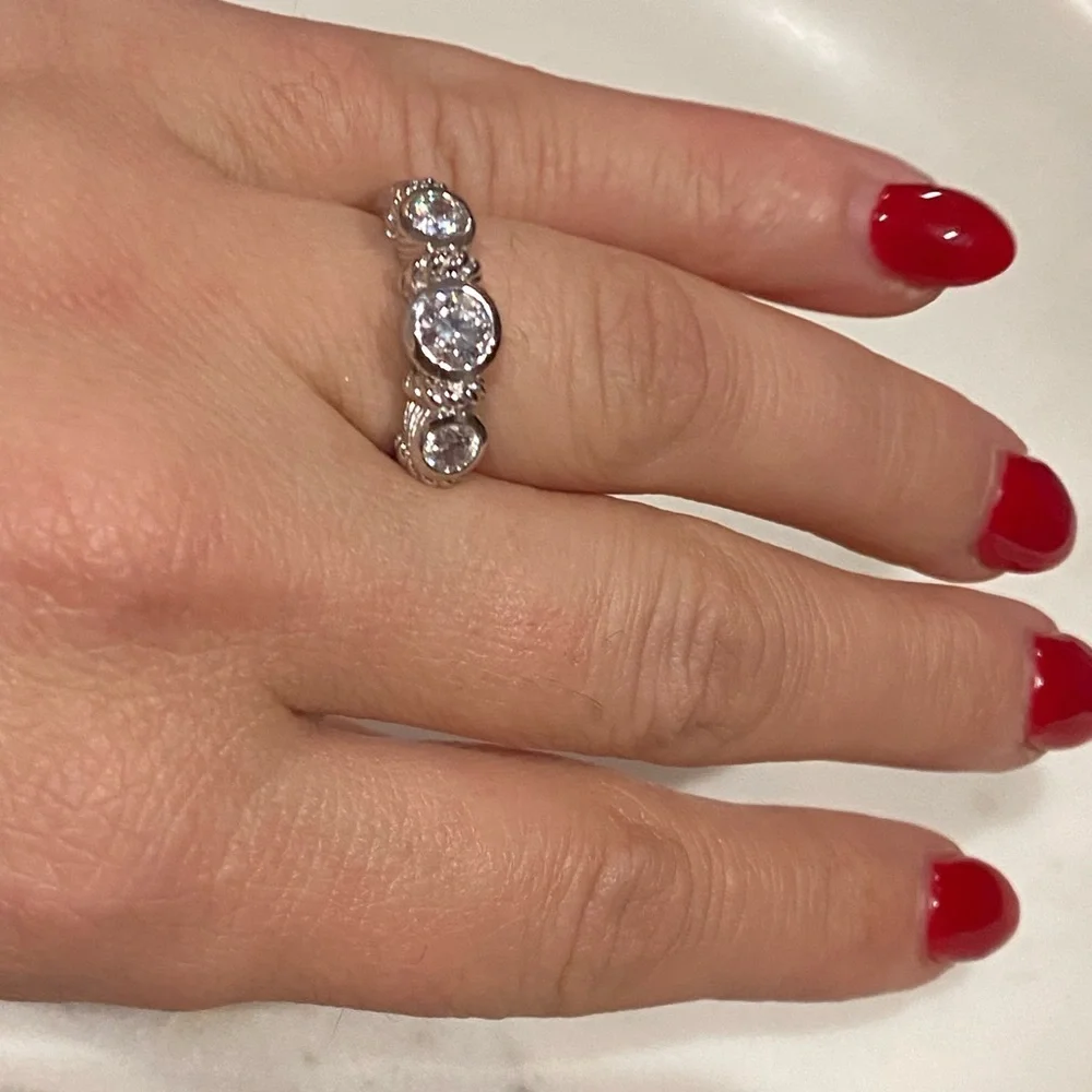 Judith Ripka Sterling silver CZ ring